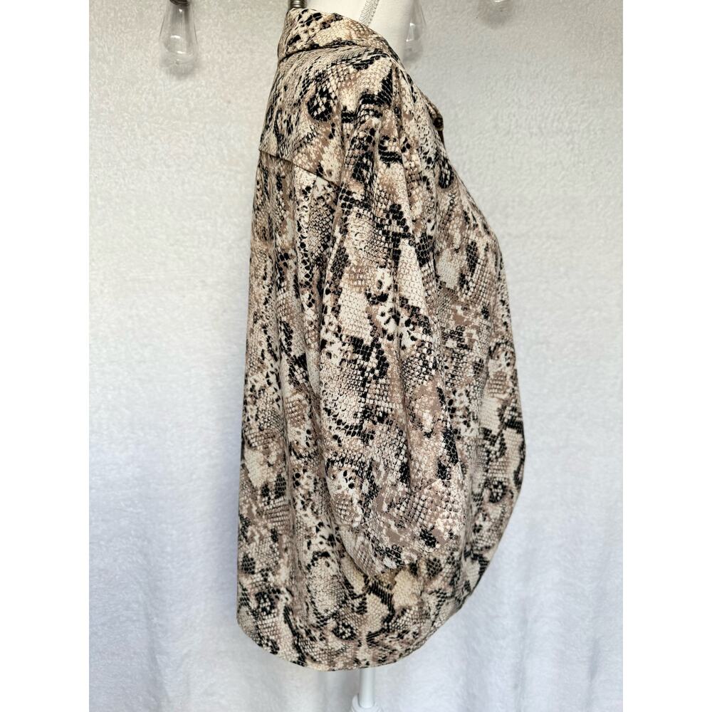 Sanctuary Snake Print Button Up Front Tie Cropped… - image 6